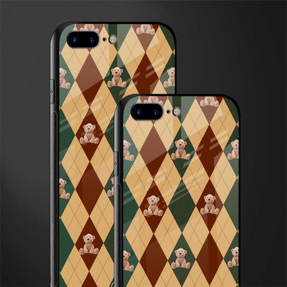 ted checkered pattern glass case for iphone 7 plus image-2