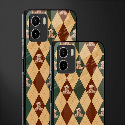 ted checkered pattern back phone cover | glass case for vivo y72