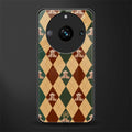 ted checkered pattern back phone cover | glass case for realme 11 pro 5g