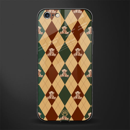 ted checkered pattern glass case for iphone 6 image