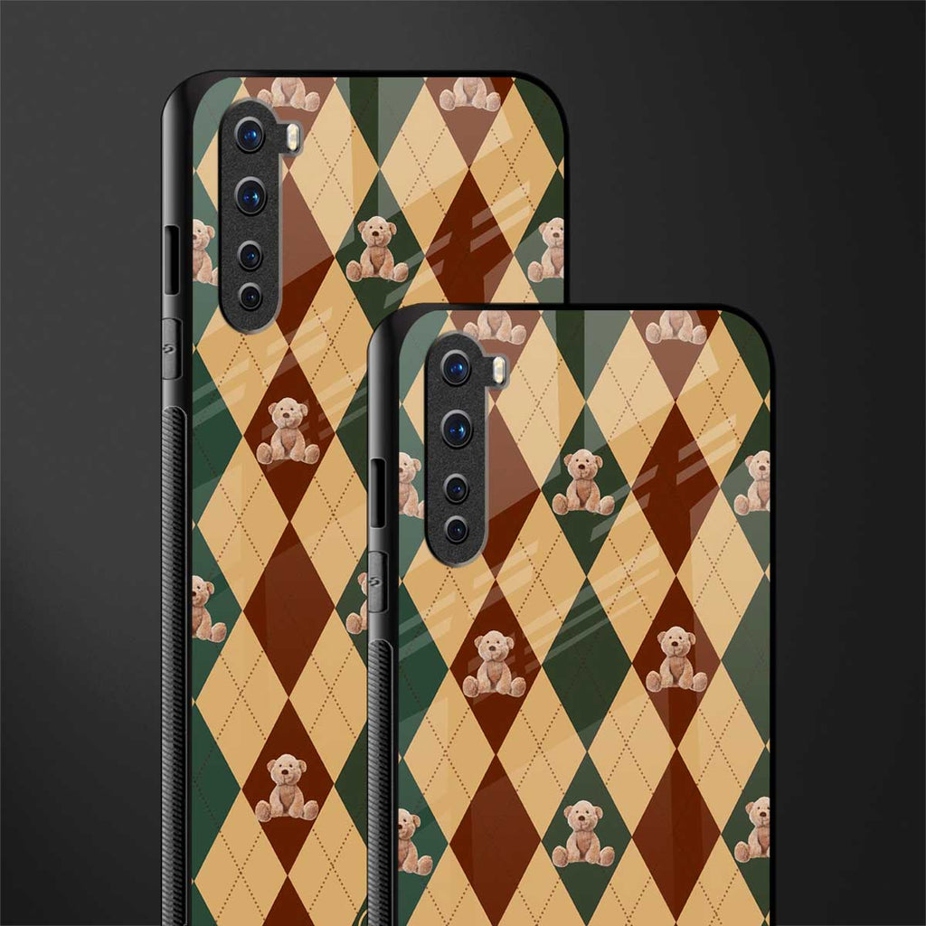 ted checkered pattern glass case for oneplus nord ac2001 image-2