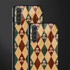 ted checkered pattern glass case for oneplus nord ac2001 image-2