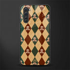 ted checkered pattern glass case for oneplus nord ac2001 image