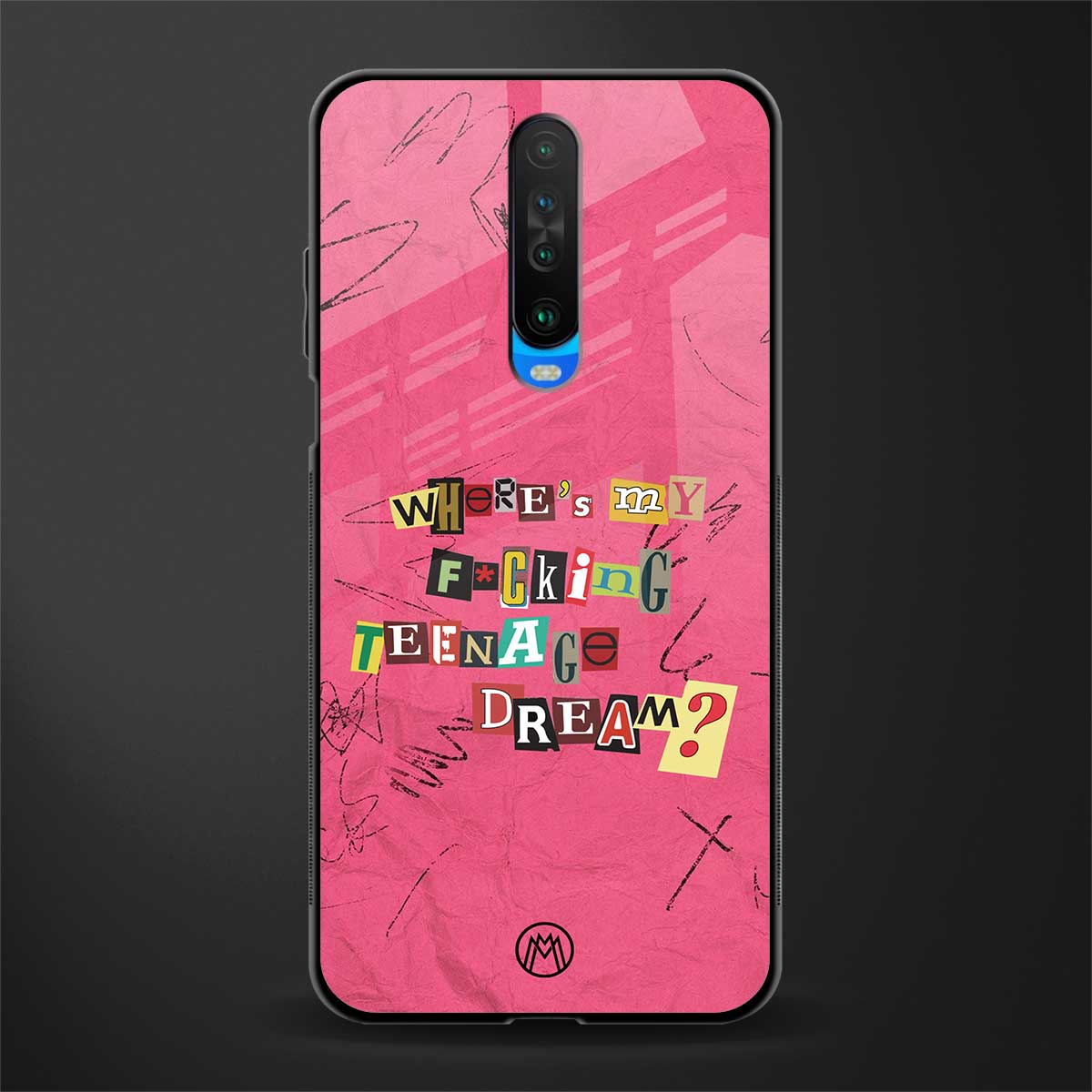 teenage dream glass case for poco x2 image