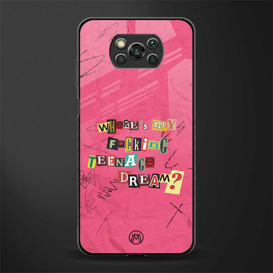 teenage dream glass case for poco x3 image