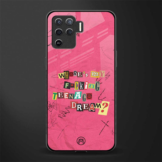 teenage dream glass case for oppo f19 pro image