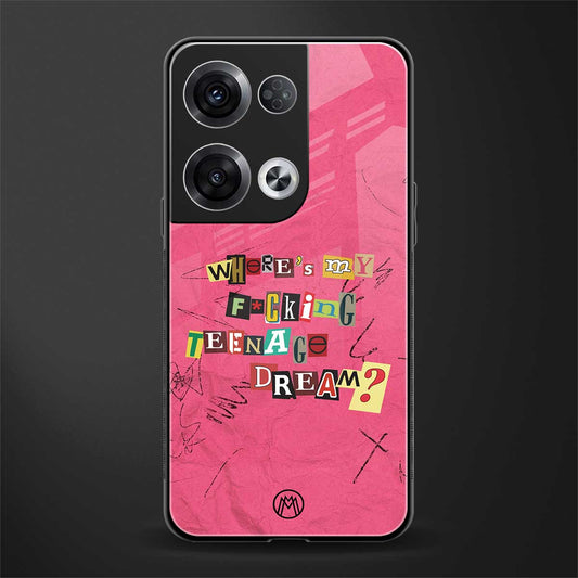 teenage dream back phone cover | glass case for oppo reno 8