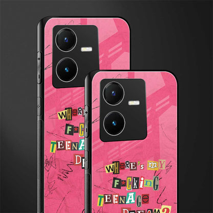 teenage dream back phone cover | glass case for vivo y22
