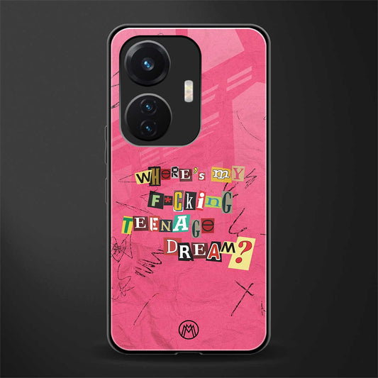 teenage dream back phone cover | glass case for vivo t1 44w 4g