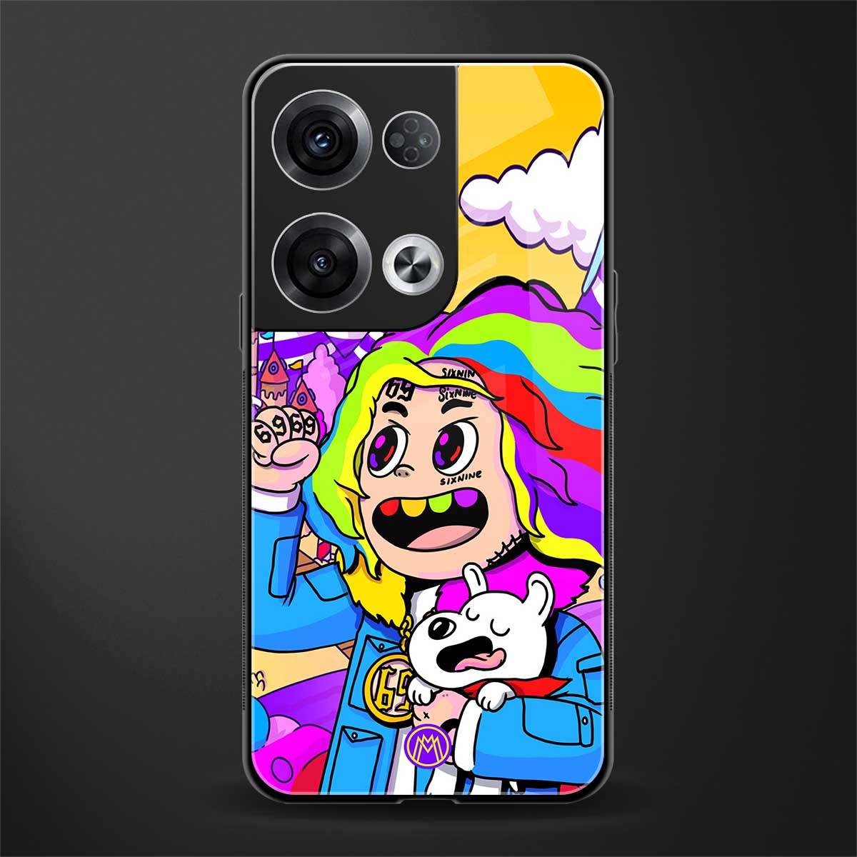 tekashi 6ix9ine back phone cover | glass case for oppo reno 8