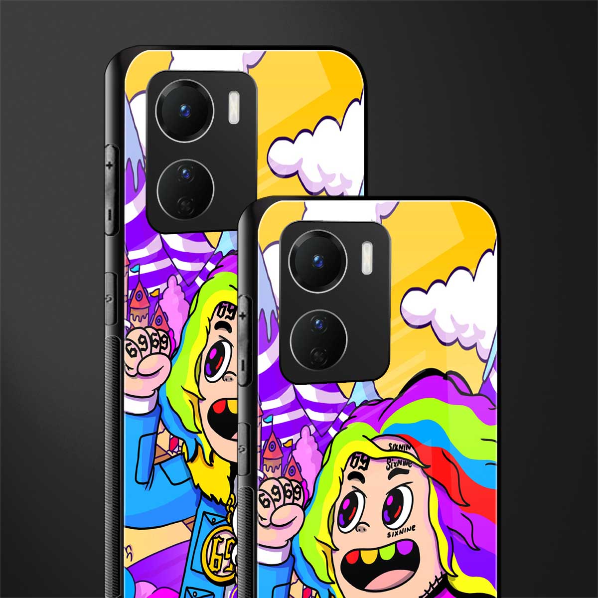 tekashi 6ix9ine back phone cover | glass case for vivo y16