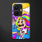 tekashi 6ix9ine back phone cover | glass case for vivo t1 44w 4g