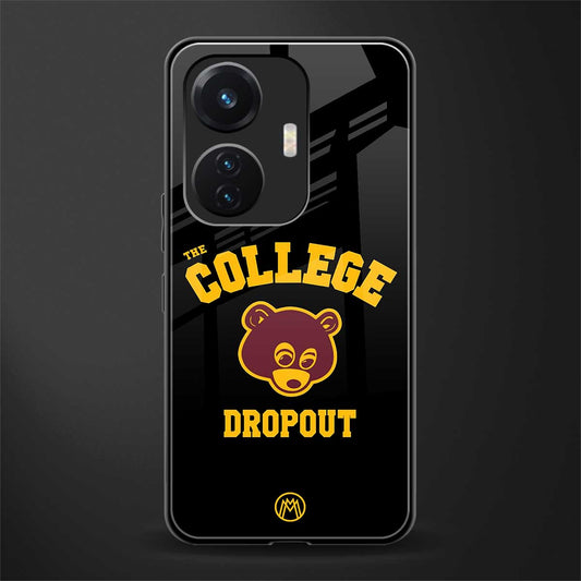 the college dropout back phone cover | glass case for vivo t1 44w 4g