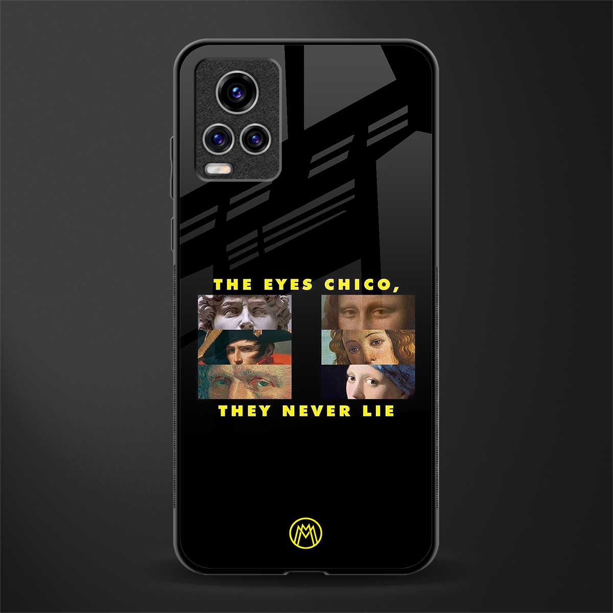 the eyes chico, they never lie movie quote glass case for vivo v20 pro image
