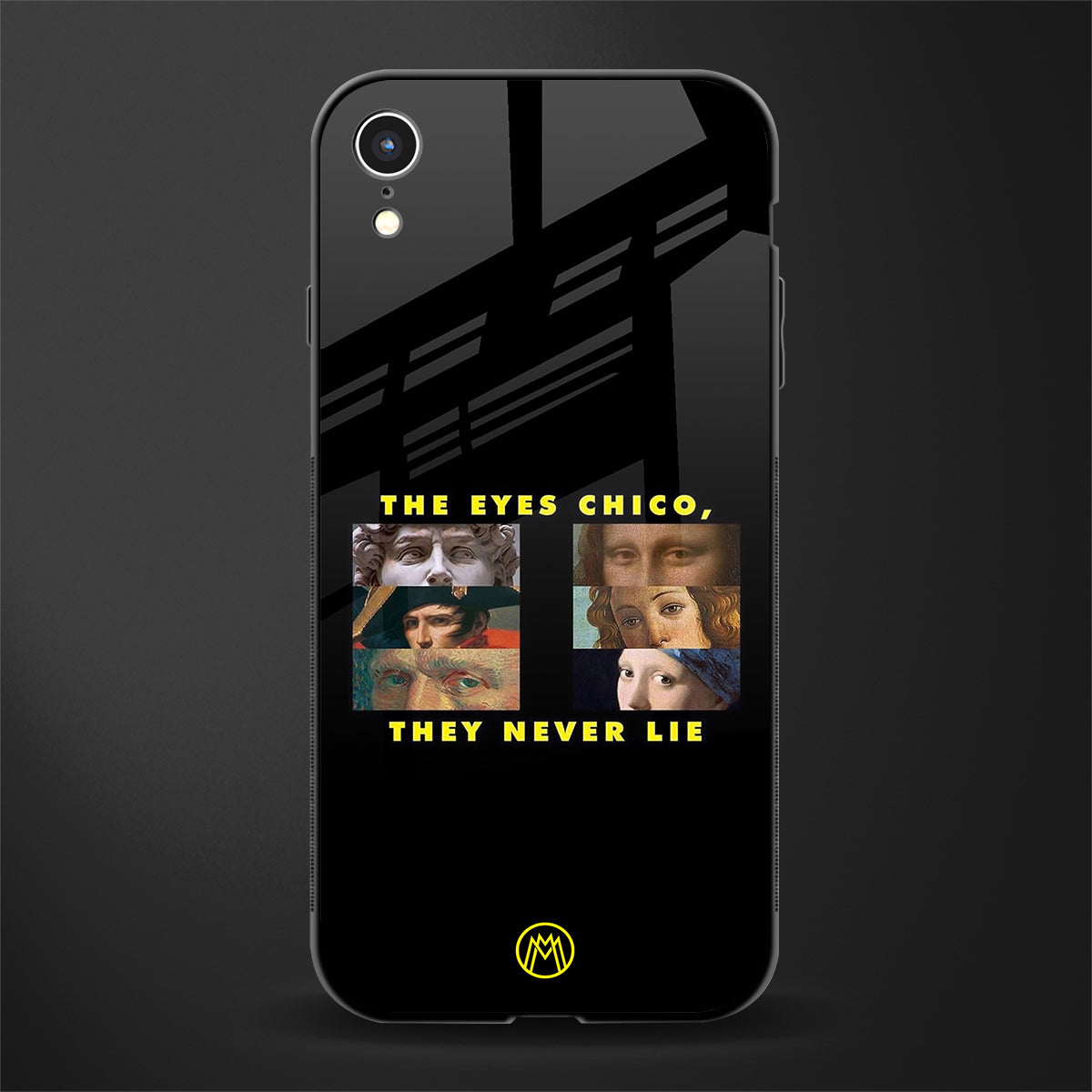 the eyes chico, they never lie movie quote glass case for iphone xr image