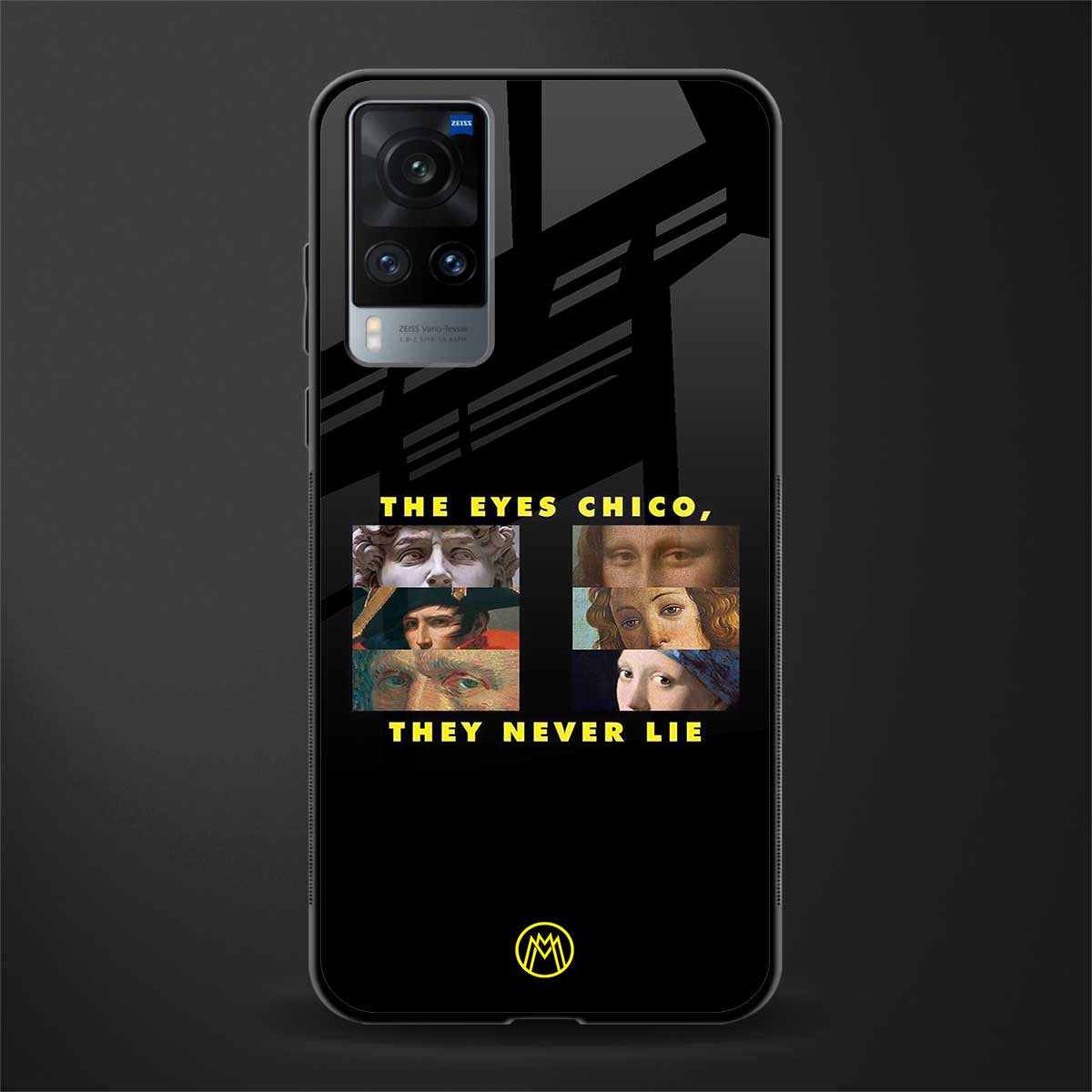 the eyes chico, they never lie movie quote glass case for vivo x60 image
