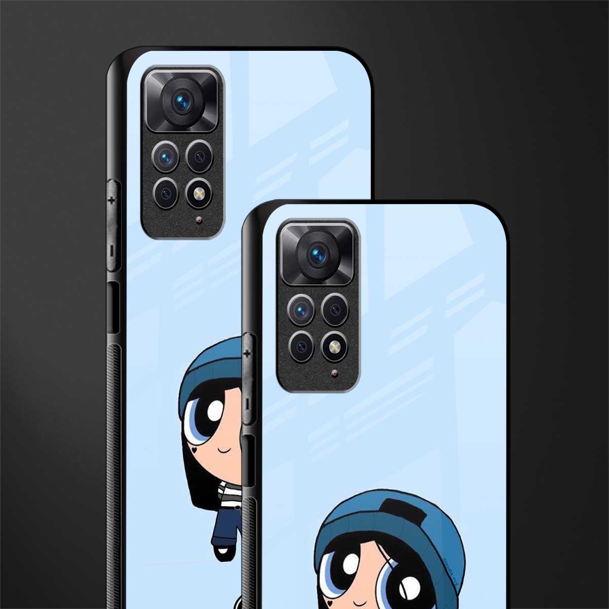 the powerpuff girls blue bubbles back phone cover | glass case for redmi note 11 pro plus 4g/5g