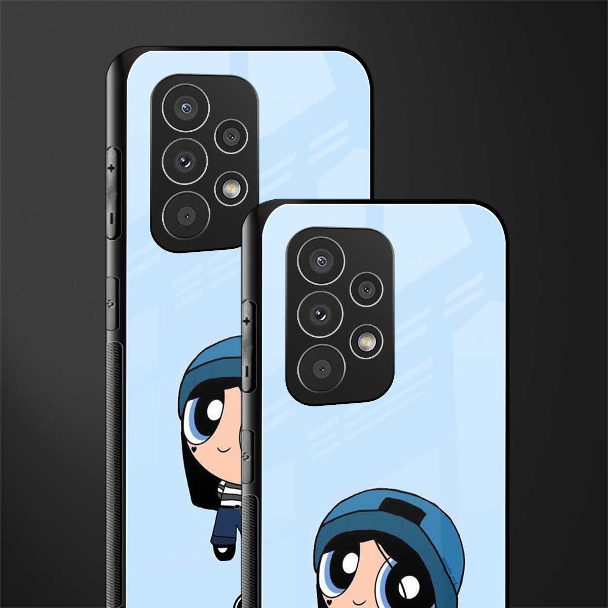 the powerpuff girls blue bubbles back phone cover | glass case for samsung galaxy a73 5g