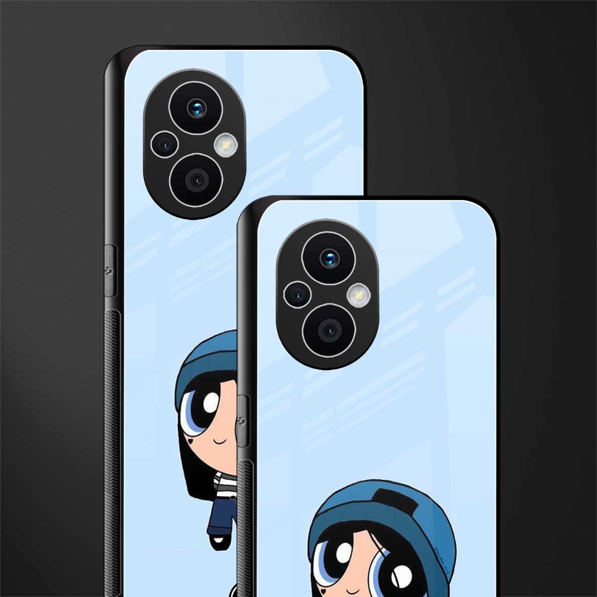 the powerpuff girls blue bubbles back phone cover | glass case for oppo f21 pro 5g