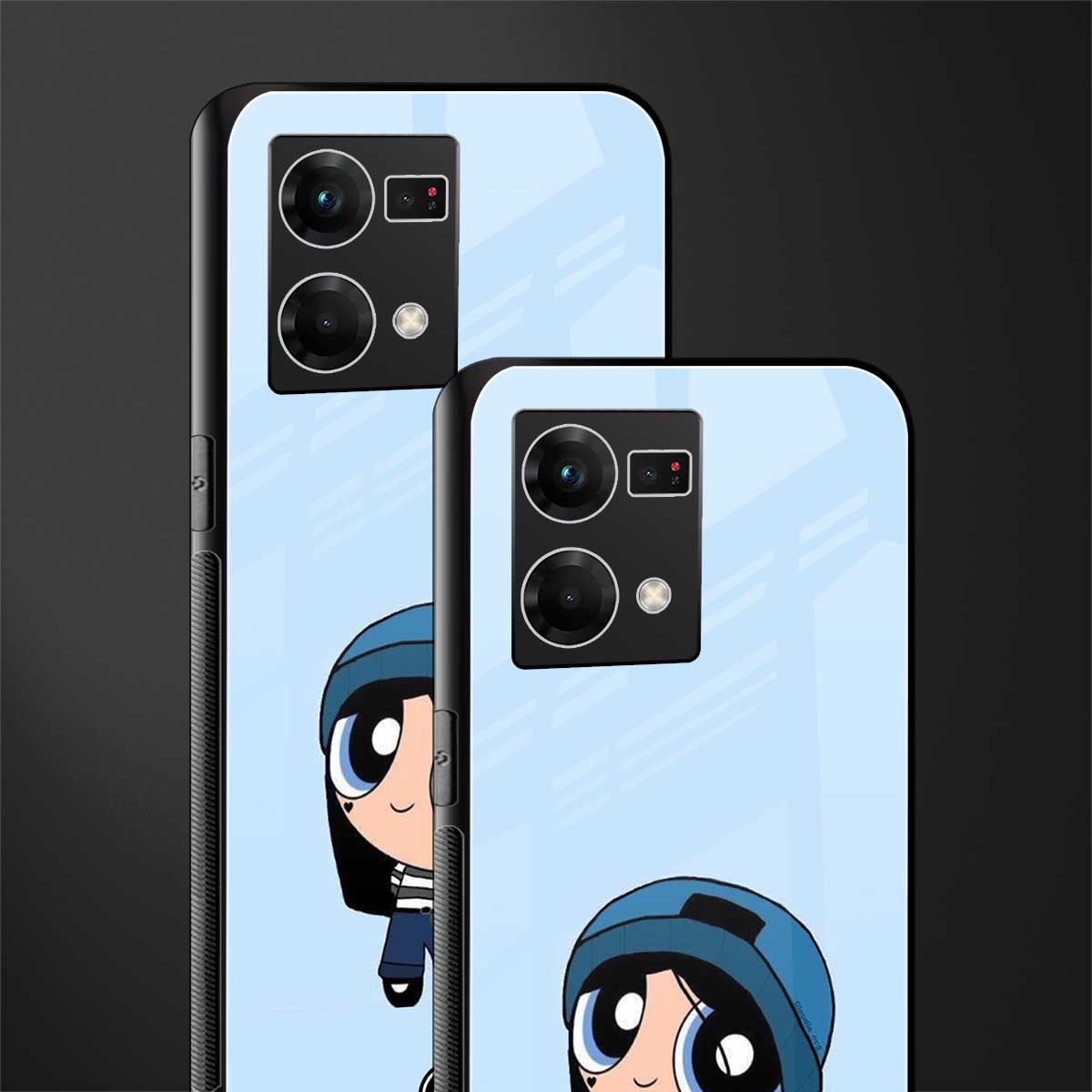 the powerpuff girls blue bubbles back phone cover | glass case for oppo f21 pro 4g
