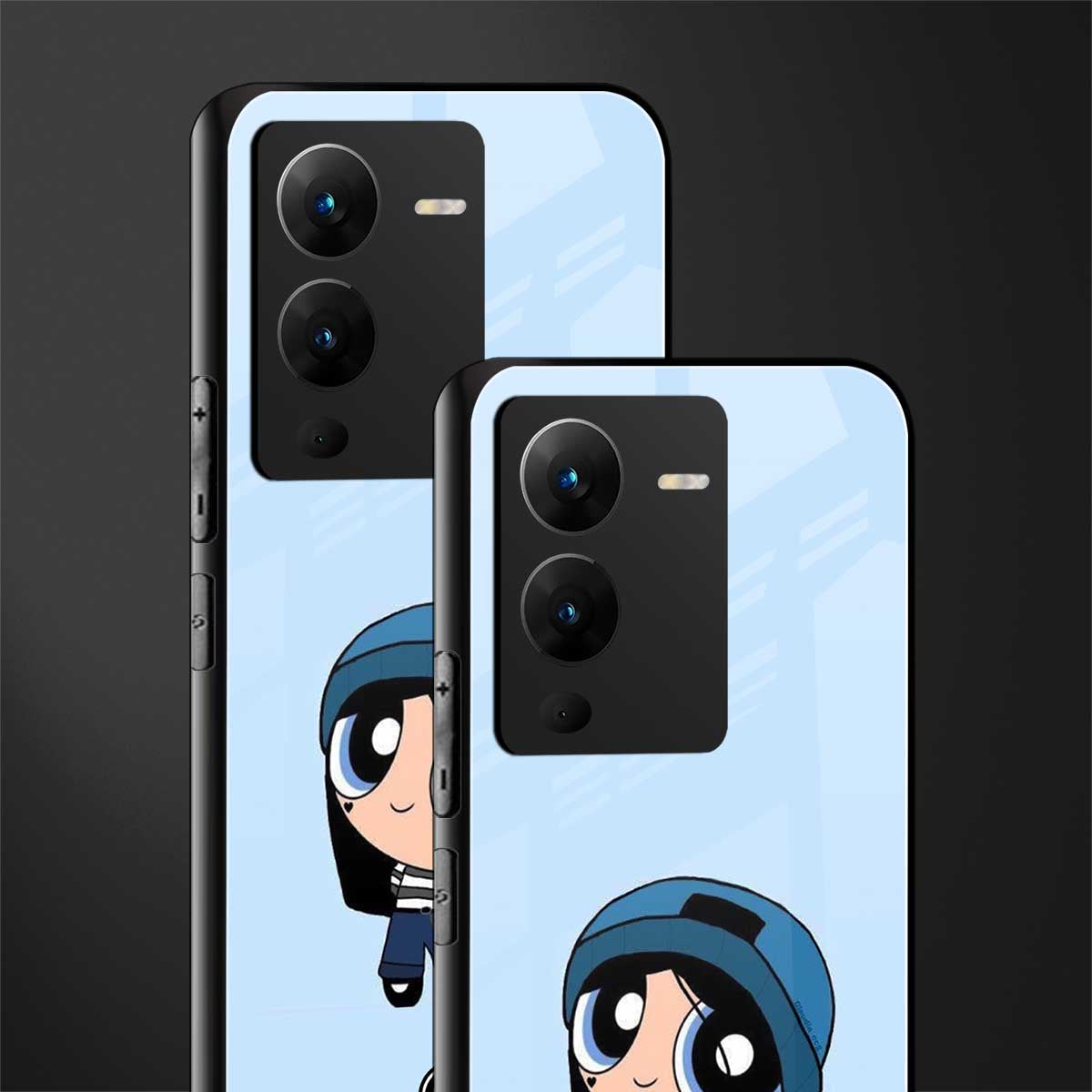 the powerpuff girls blue bubbles back phone cover | glass case for vivo v25 pro 5g