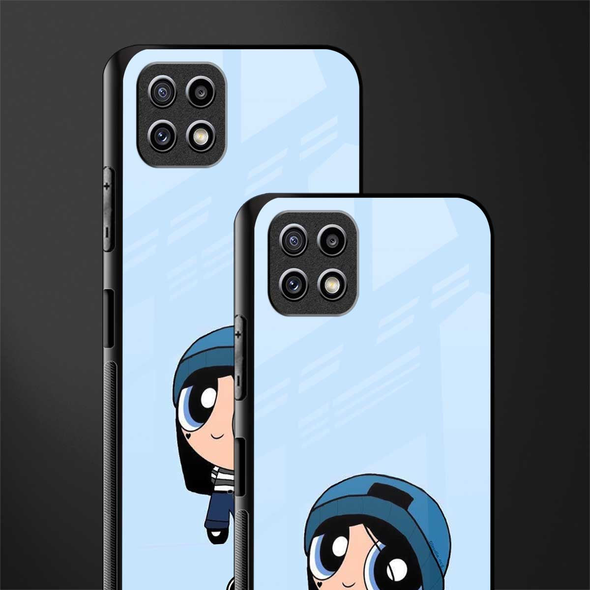 the powerpuff girls blue bubbles back phone cover | glass case for samsung galaxy f42