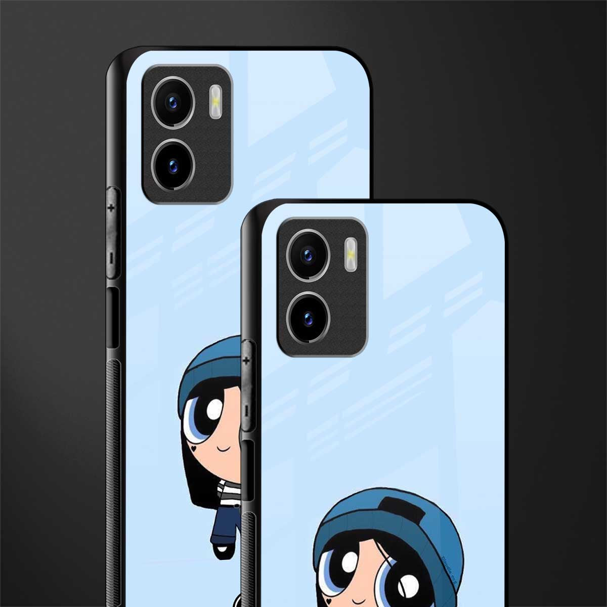 the powerpuff girls blue bubbles back phone cover | glass case for vivo y72