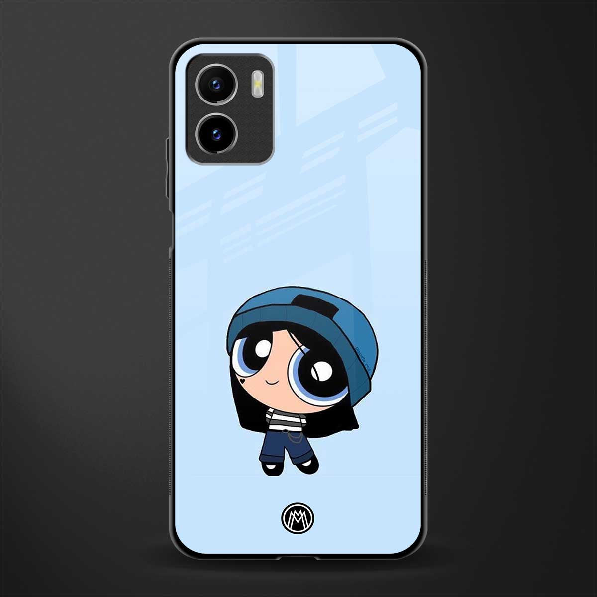 the powerpuff girls blue bubbles back phone cover | glass case for vivo y72