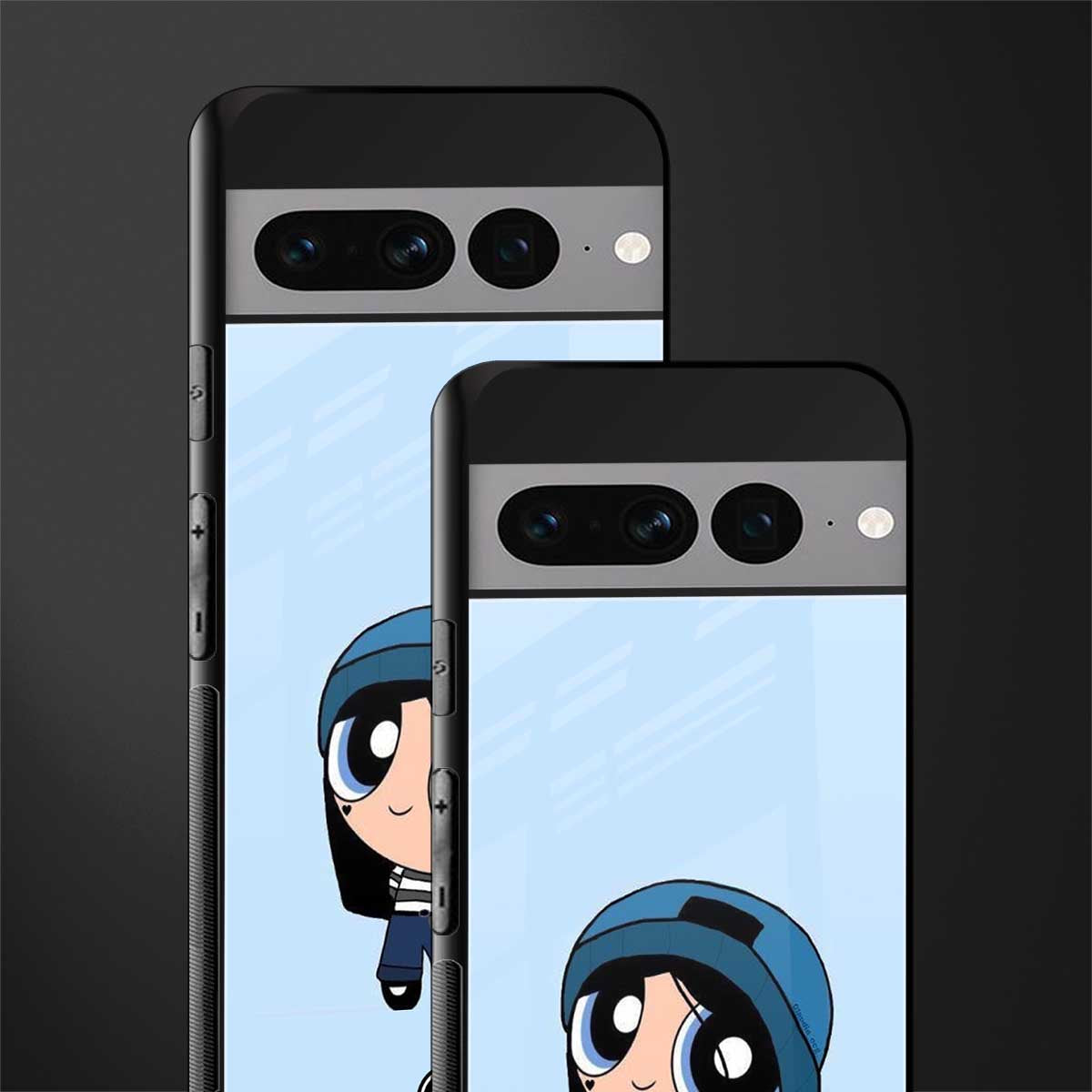the powerpuff girls blue bubbles back phone cover | glass case for google pixel 7 pro
