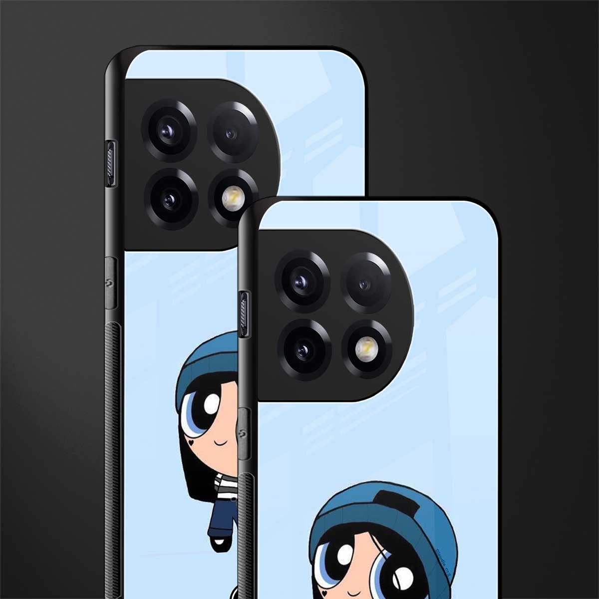 the powerpuff girls blue bubbles back phone cover | glass case for oneplus 11r