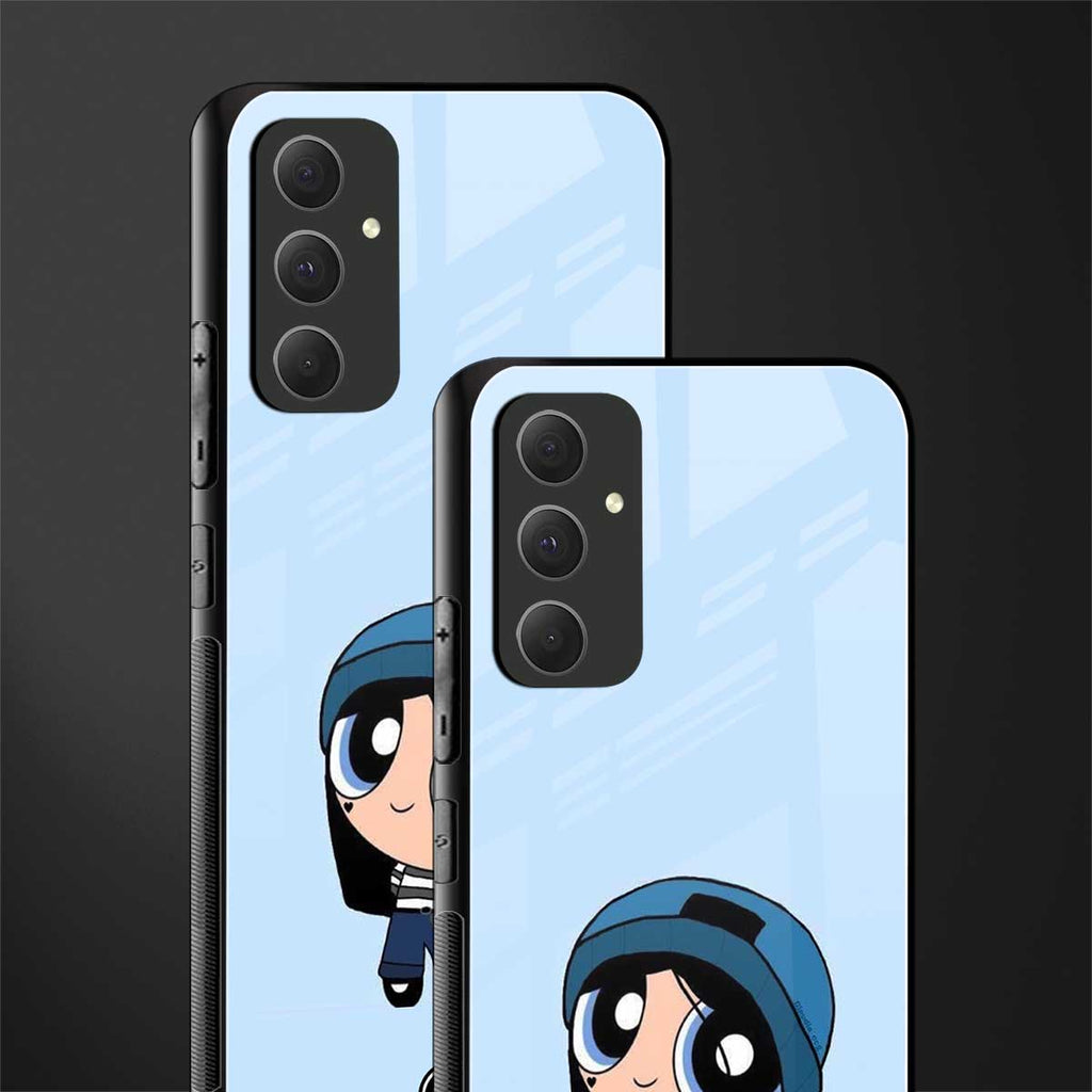 the powerpuff girls blue bubbles back phone cover | glass case for samsung galaxy a54 5g