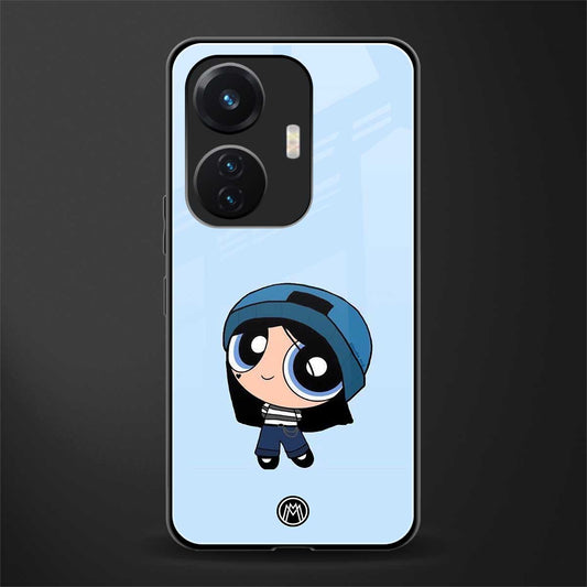 the powerpuff girls blue bubbles back phone cover | glass case for vivo t1 44w 4g