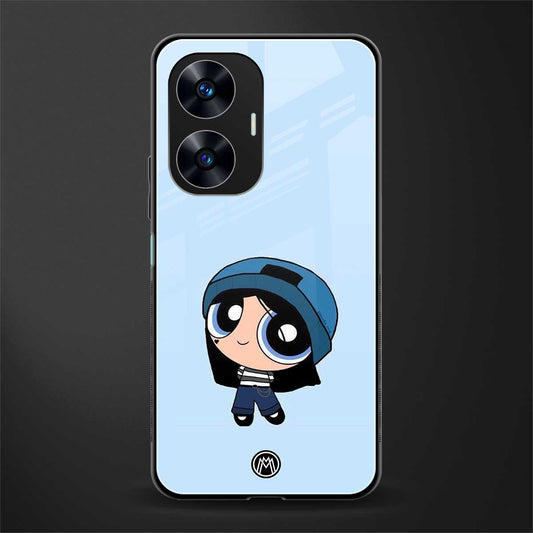 the powerpuff girls blue bubbles back phone cover | glass case for realme c55