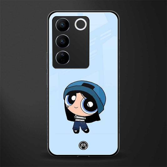 the powerpuff girls blue bubbles back phone cover | glass case for vivo v27 pro 5g