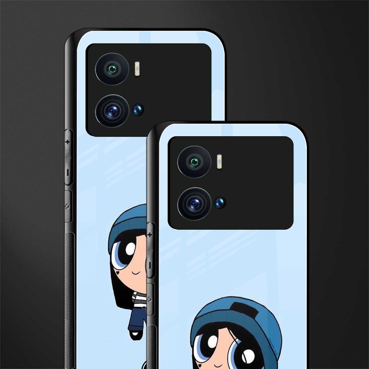 the powerpuff girls blue bubbles back phone cover | glass case for iQOO 9 Pro