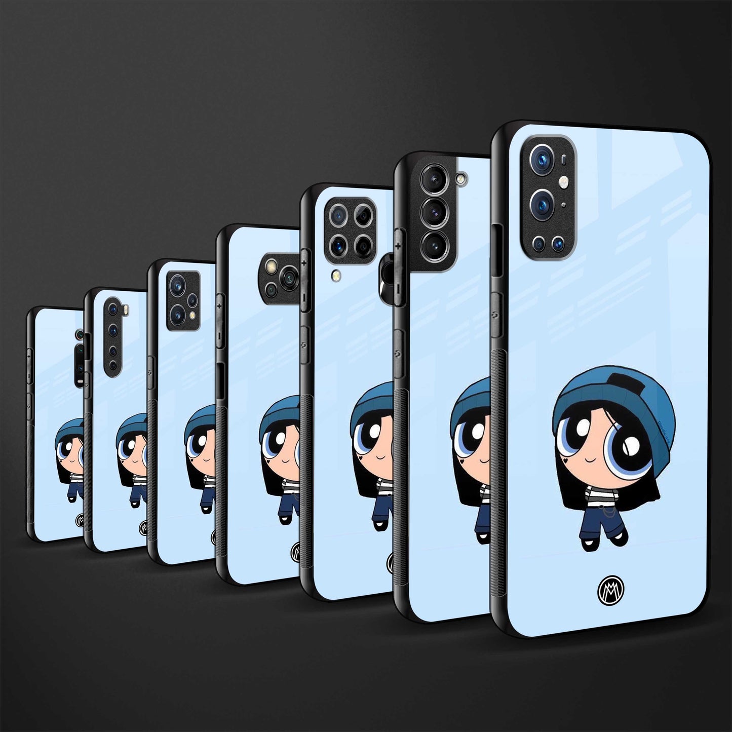 the powerpuff girls blue bubbles back phone cover | glass case for vivo v21e 4g