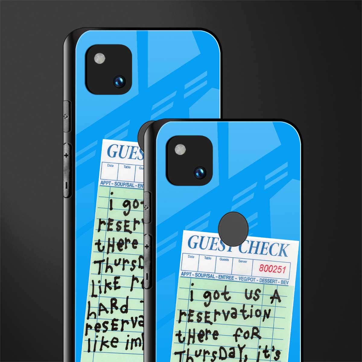 the reservation back phone cover | glass case for google pixel 4a 4g