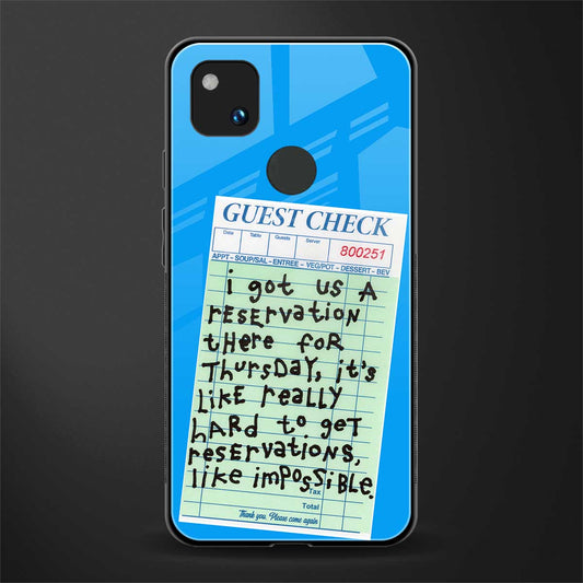 the reservation back phone cover | glass case for google pixel 4a 4g