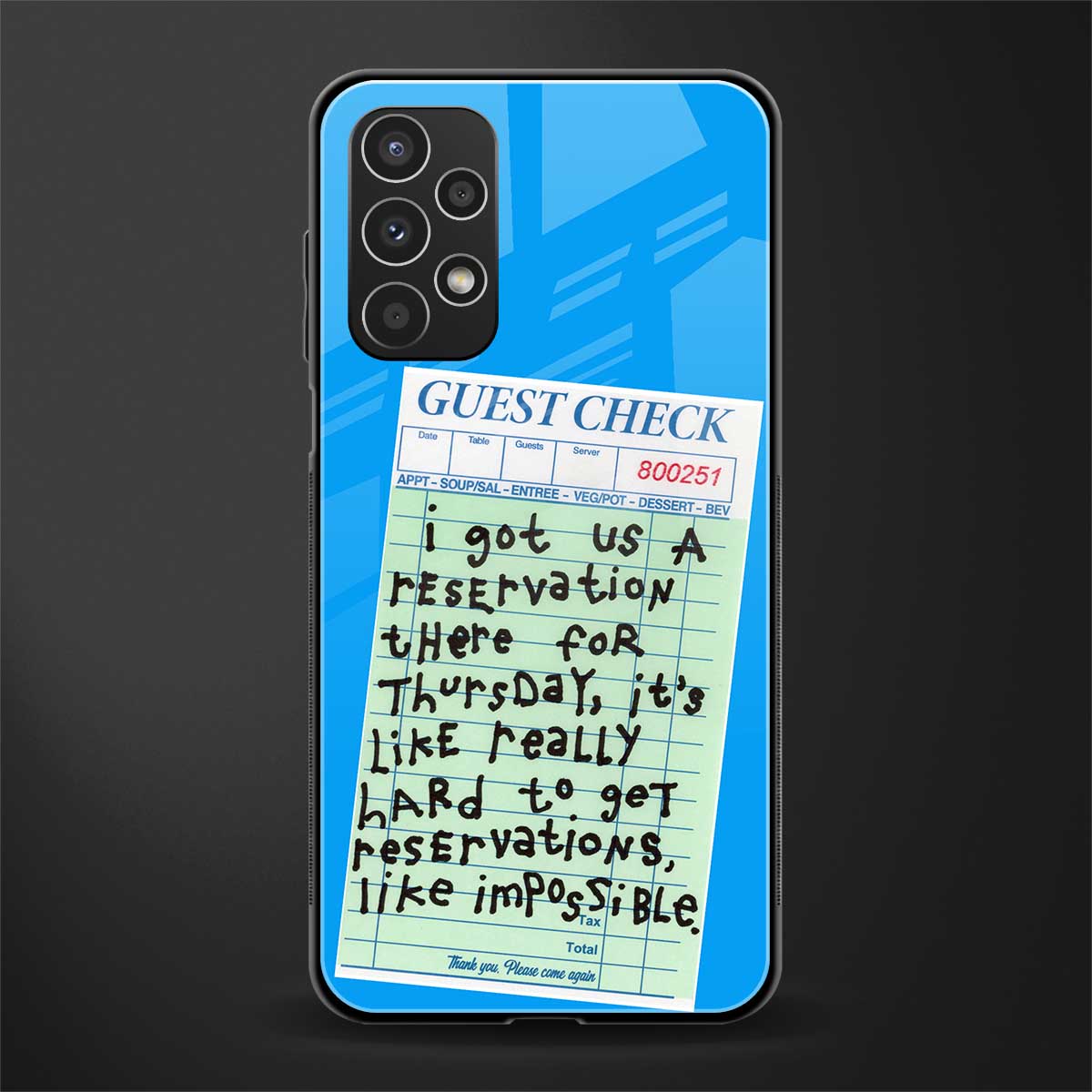 the reservation back phone cover | glass case for samsung galaxy a13 4g