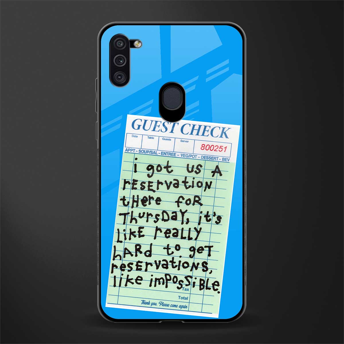 the reservation glass case for samsung a11 image