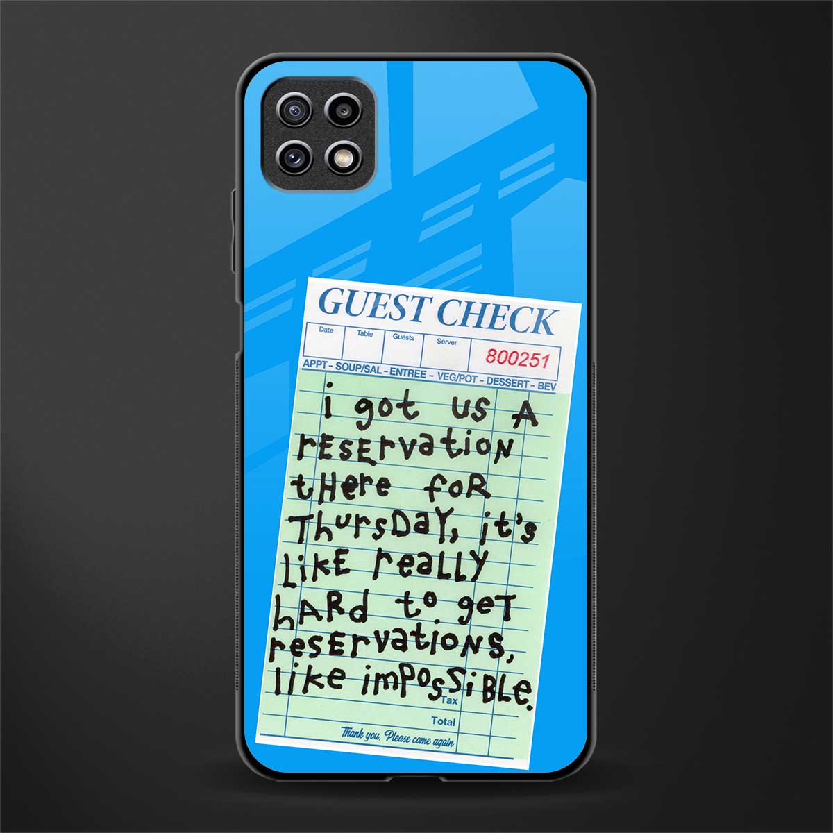 the reservation back phone cover | glass case for samsung galaxy f42