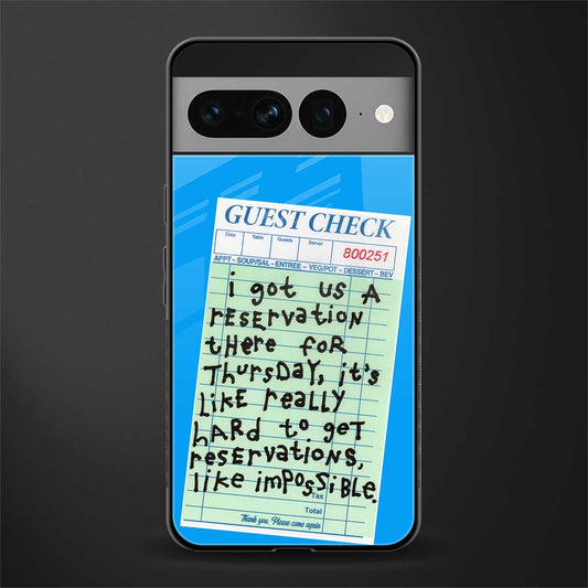 the reservation back phone cover | glass case for google pixel 7 pro