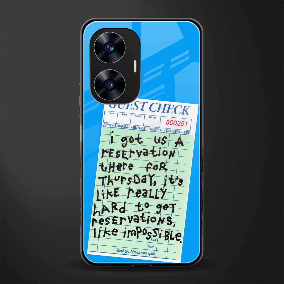 the reservation back phone cover | glass case for realme c55