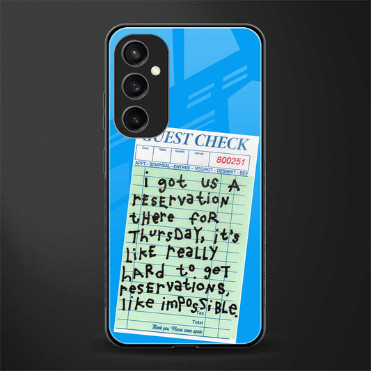 the reservation back phone cover | glass case for samsung galaxy s23 fe 5g