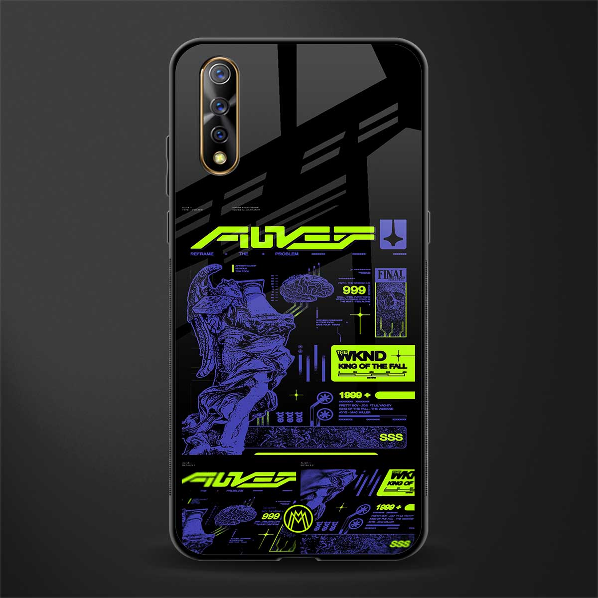 the weeknd glass case for vivo s1 image