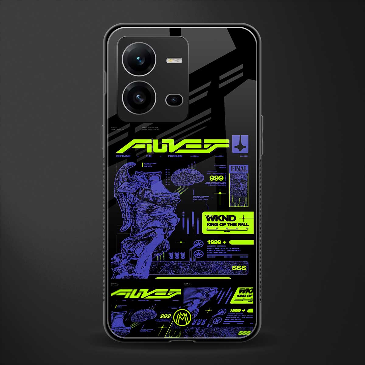 the weeknd back phone cover | glass case for vivo v25-5g