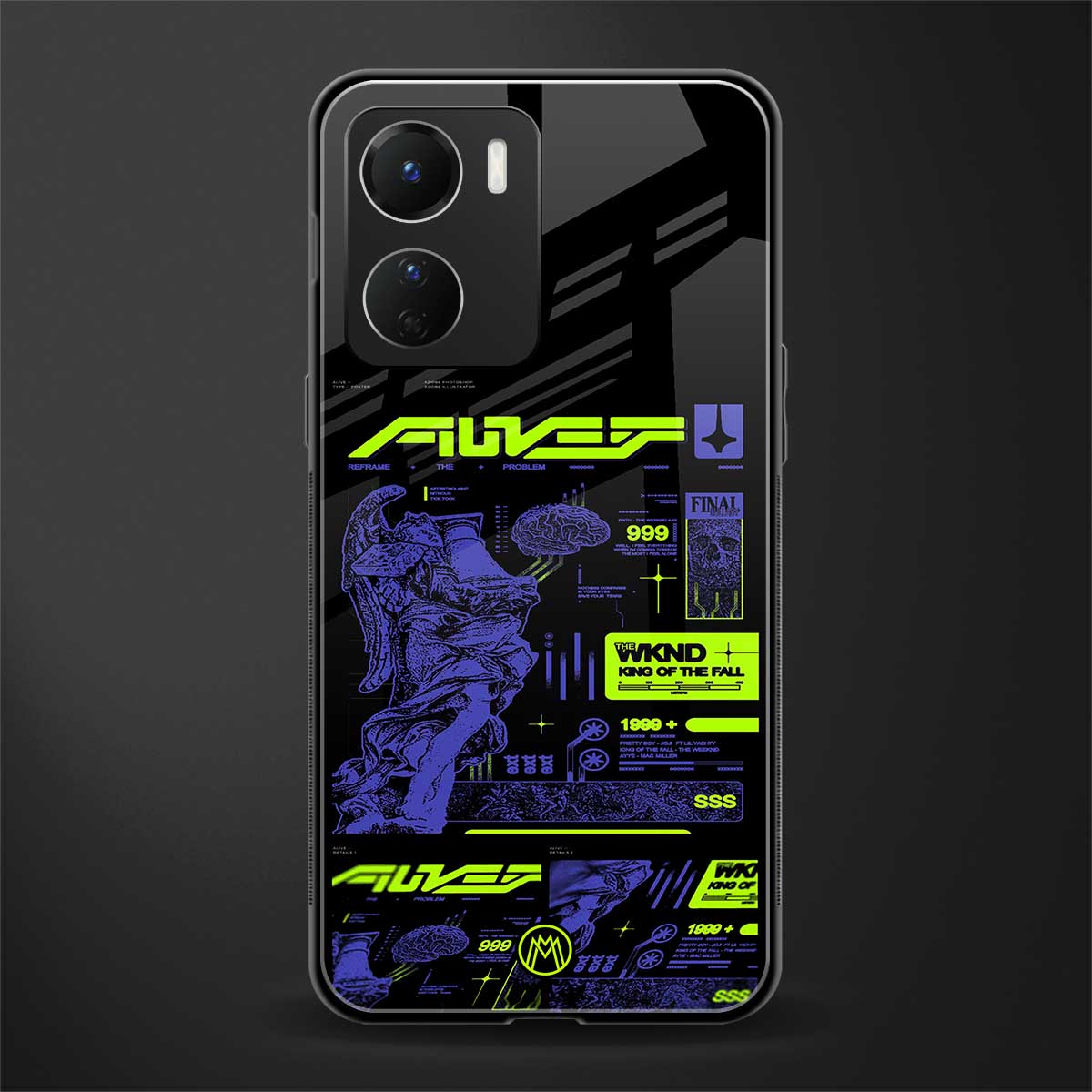 the weeknd back phone cover | glass case for vivo y16