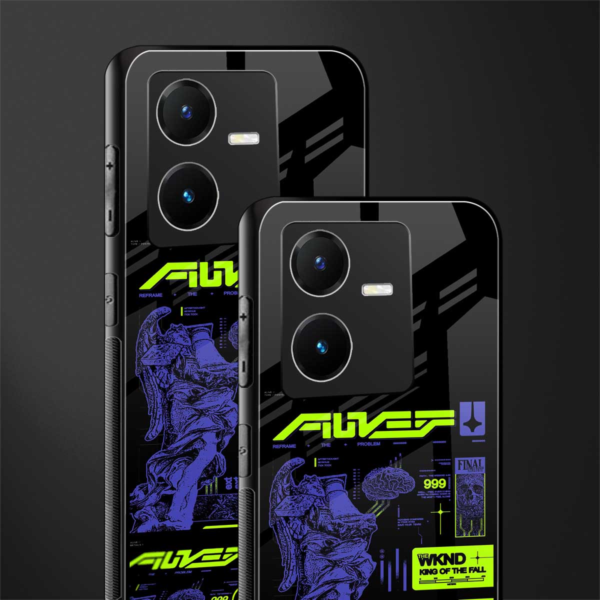 the weeknd back phone cover | glass case for vivo y22