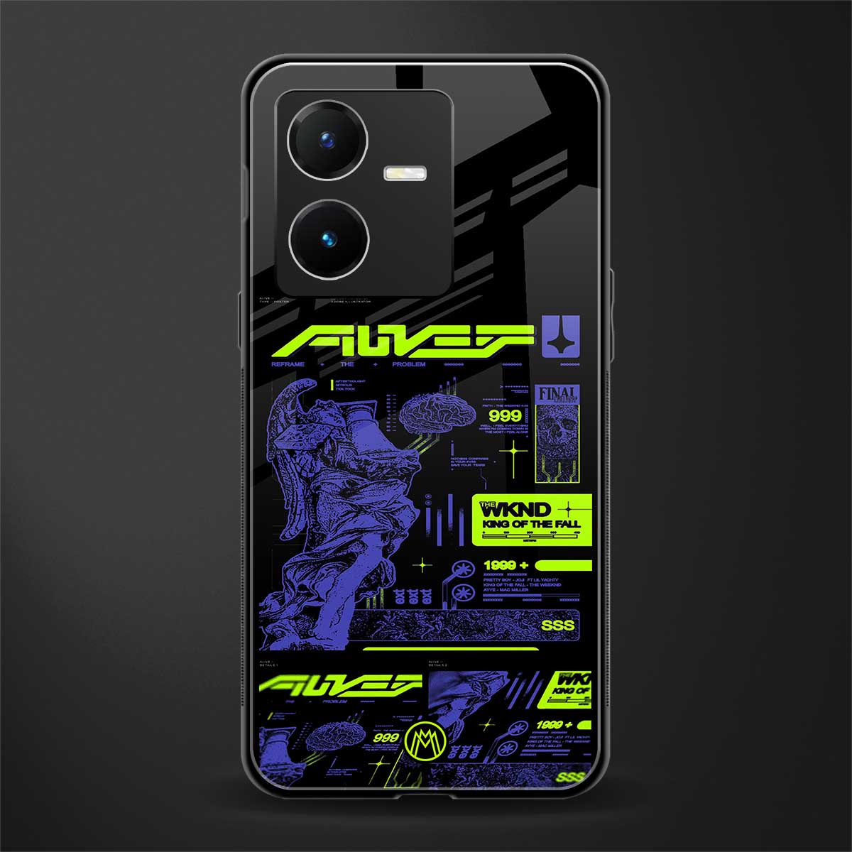 the weeknd back phone cover | glass case for vivo y22