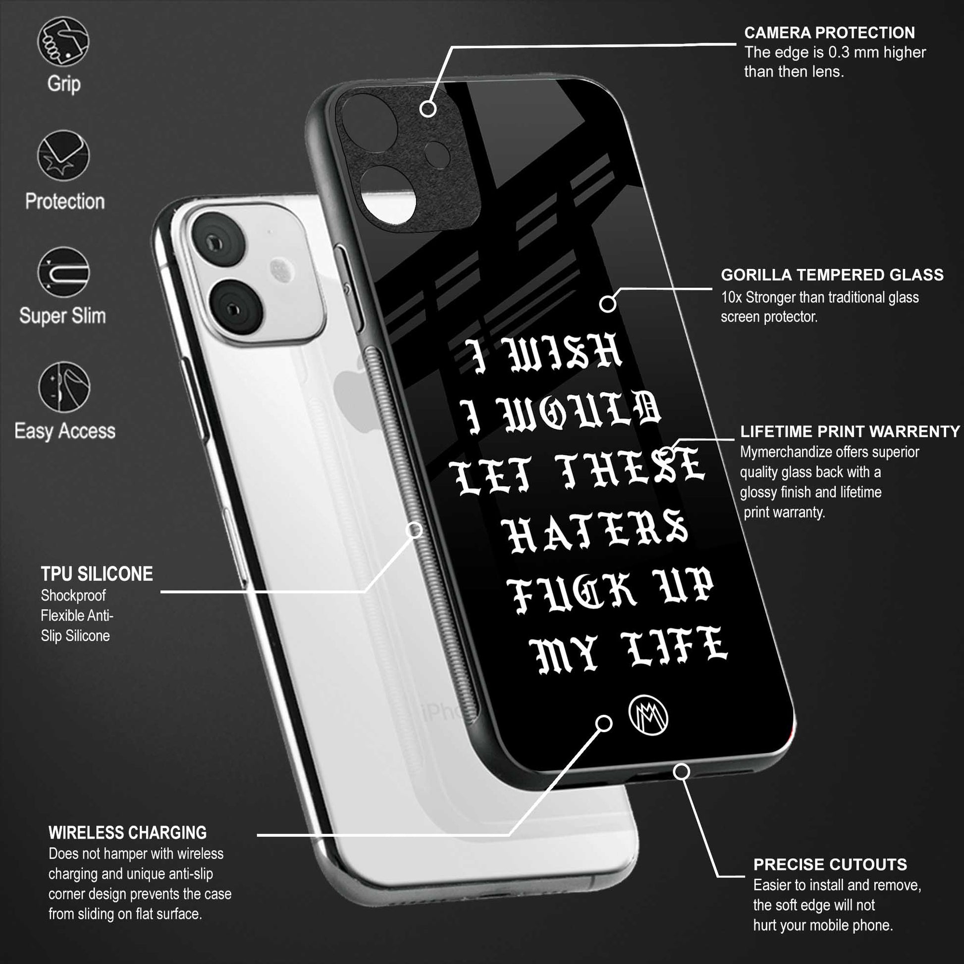 the wish back phone cover | glass case for iQOO 9 Pro